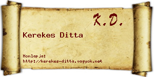 Kerekes Ditta névjegykártya